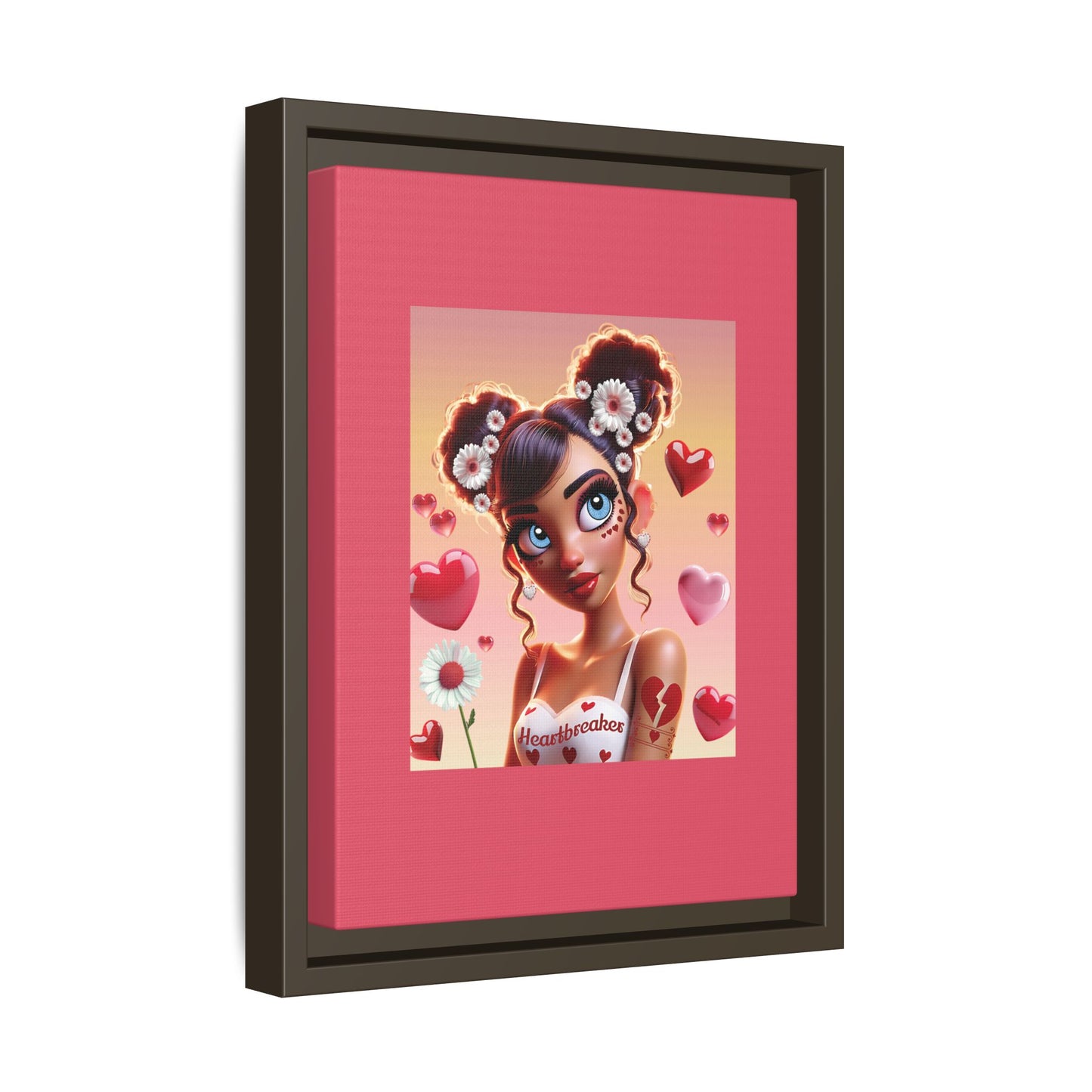 Heartbreaker 1 | Raspberry - Canvas Print, framed matte (multiple sizes/frame colors))