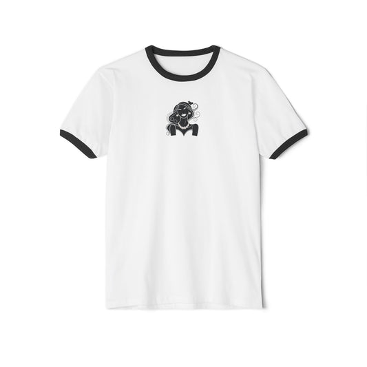 Pearls & Curls1| Plain Ringer Tee (heather grey or white)