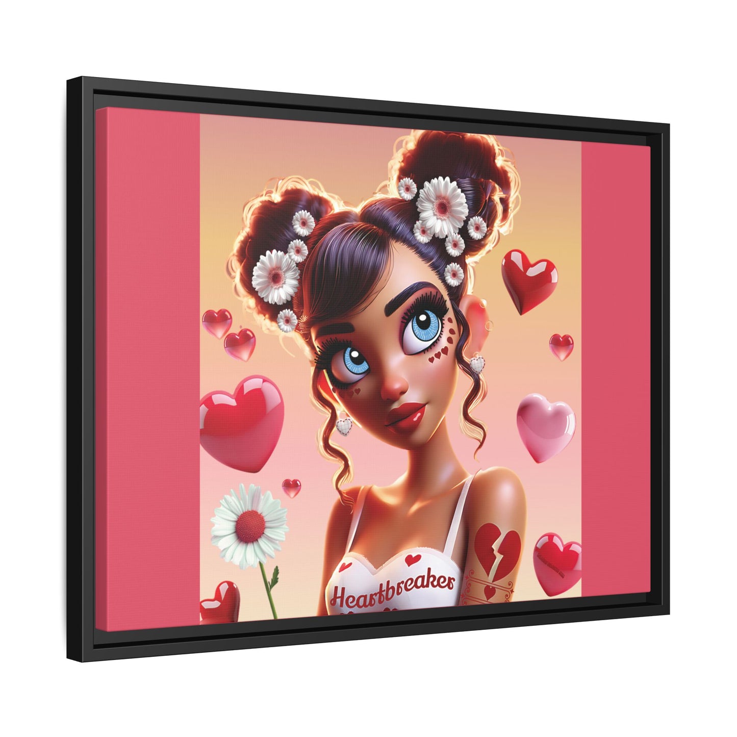 Heartbreaker 1 | Raspberry - Canvas Print, framed matte (multiple sizes/frame colors))