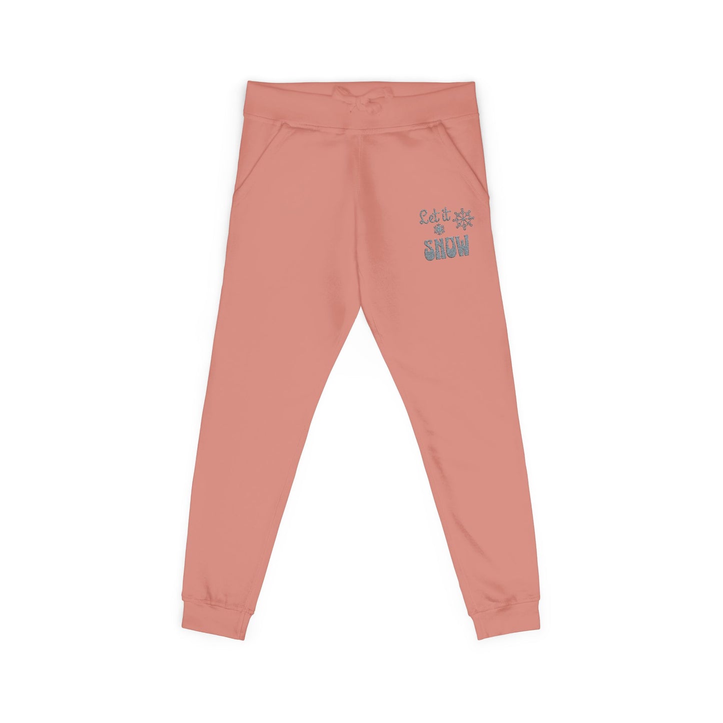 The Cozy Edit2 | Embroidered "Let It Snow" Fleece Lounge Joggers (multiple colors)