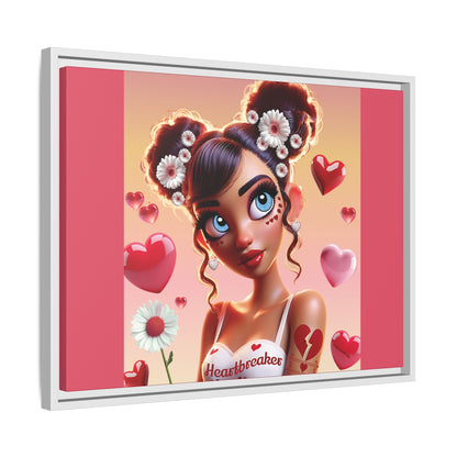 Heartbreaker 1 | Raspberry - Canvas Print, framed matte (multiple sizes/frame colors))