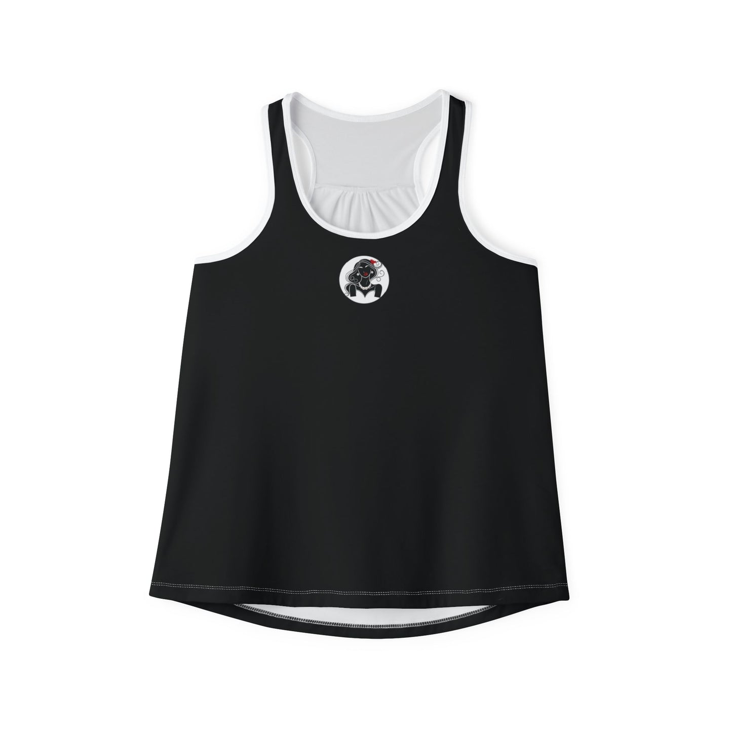 Pearls & Curls1 | Black - Ruby Lips Ringer Tank (black or white trim)