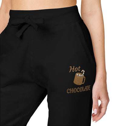 Harvest Haze | Hot Chocolate Gold Embroidered Sweatpants