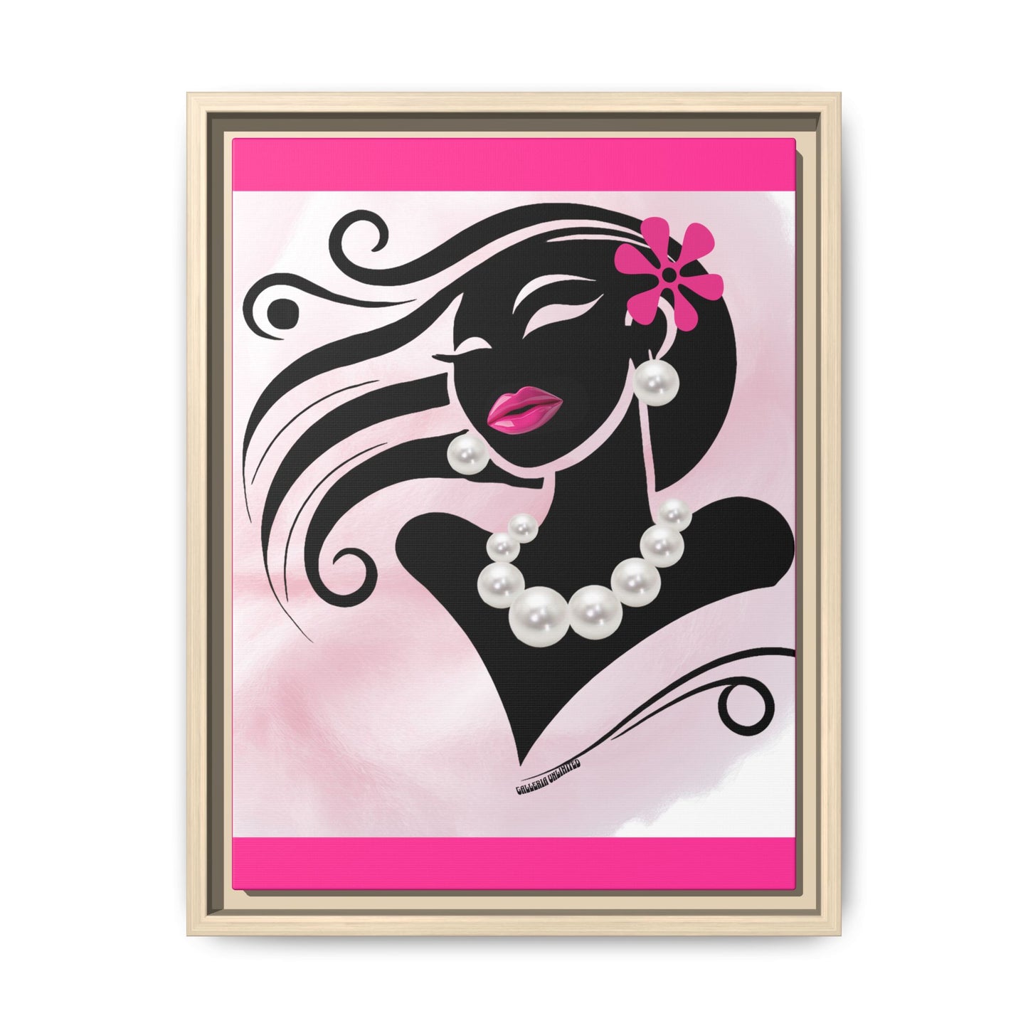 Pearls & Curls 6 | Candy Kiss Framed Matte Canvas Wall Art (black or white frame)