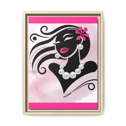 Pearls & Curls 6 | Candy Kiss Framed Matte Canvas Wall Art (black or white frame)