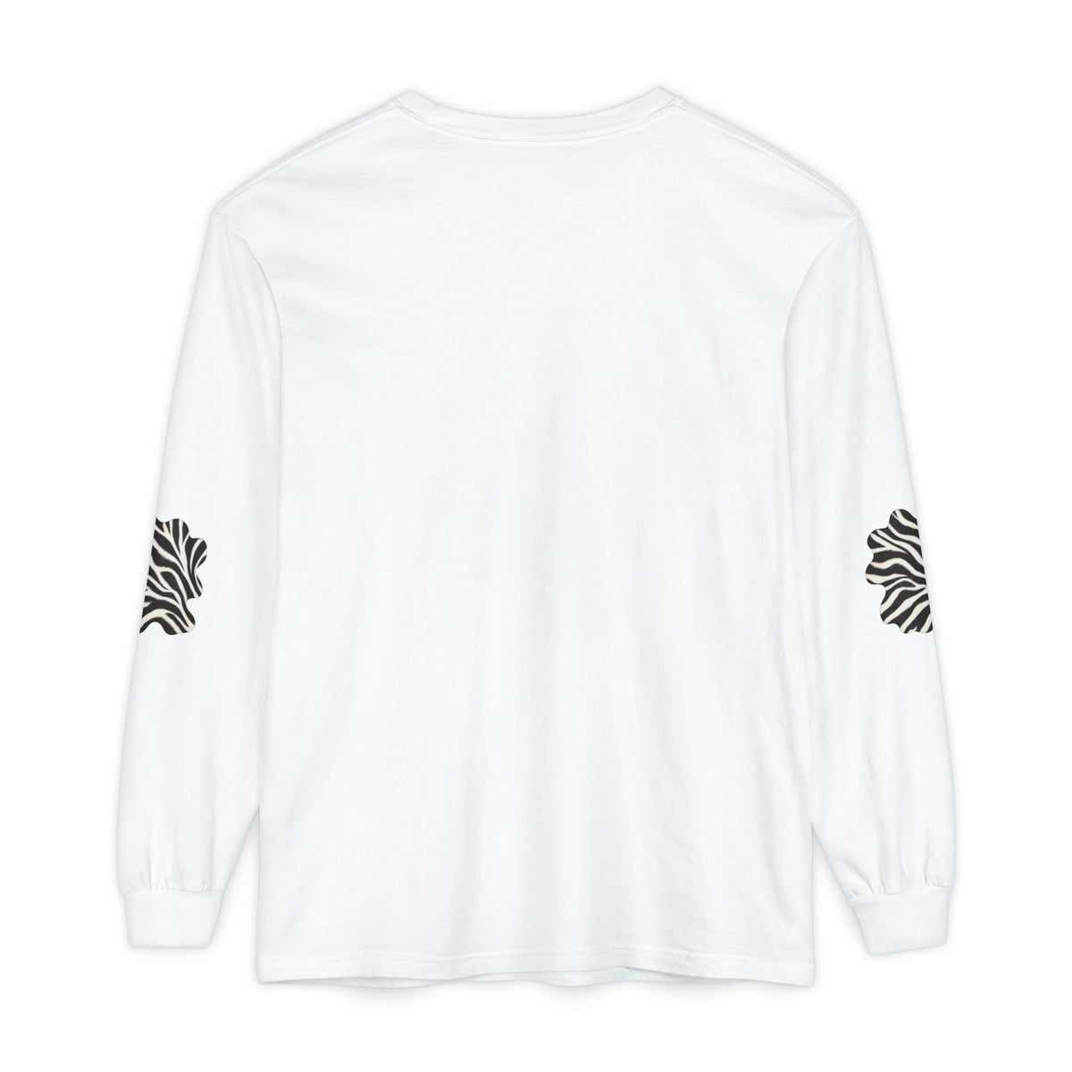 Zebra | Black & White Zebra Patch Long Sleeve Tee (Elbow accents)