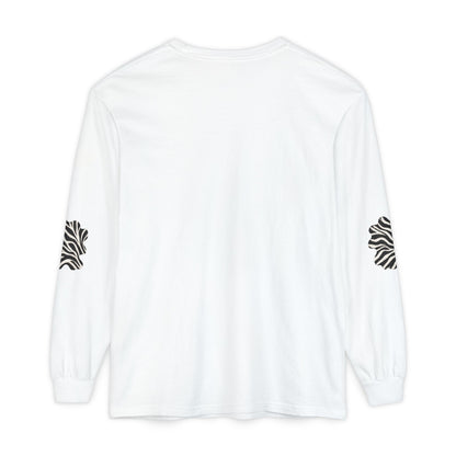 Zebra | Black & White Zebra Patch Long Sleeve Tee (Elbow accents)