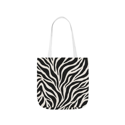 Zebra | Black & White Pattern Canvas Tote Bag