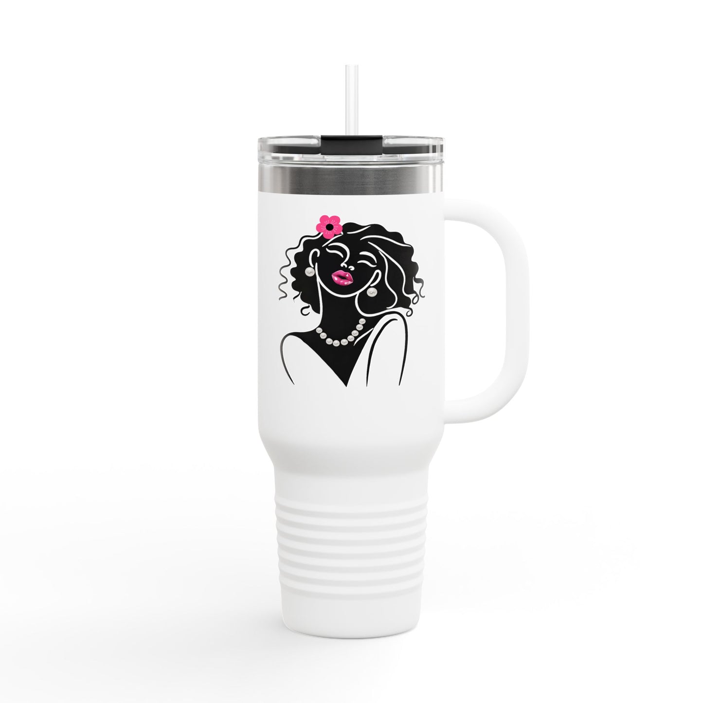Pearls & Curls 2 | Insulated Travel Mug, 40oz (multiple colors)