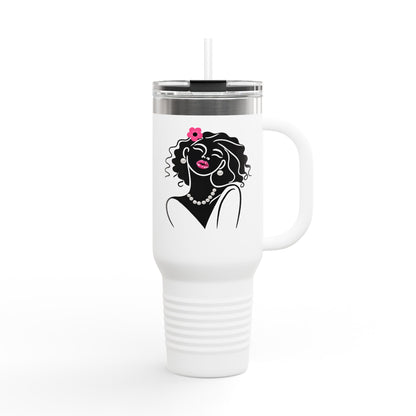 Pearls & Curls 2 | Insulated Travel Mug, 40oz (multiple colors)