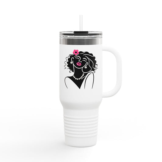 Pearls & Curls 2 | Insulated Travel Mug, 40oz (multiple colors)