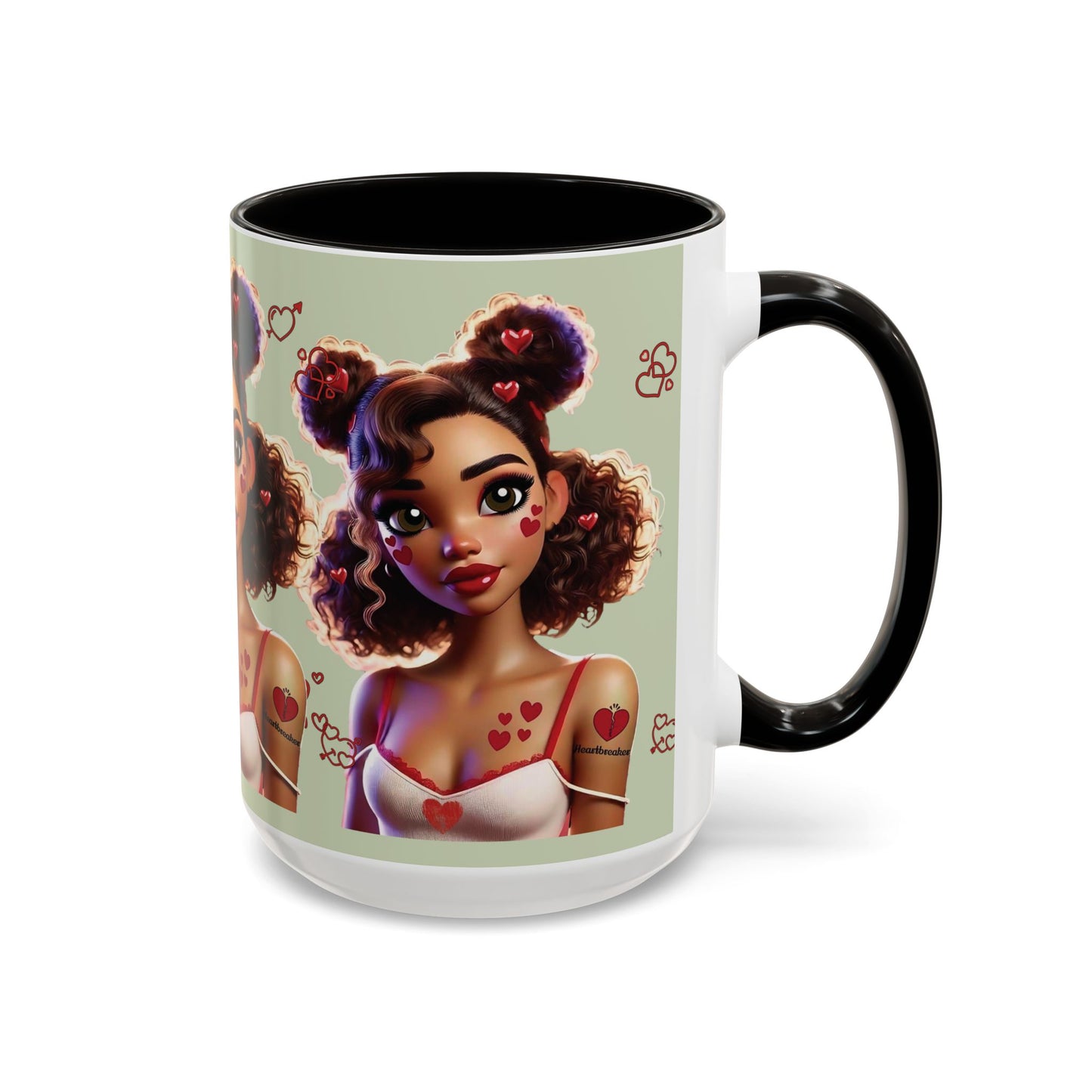 Heartbreaker 2 | Kiwi - Coffee Mug, two-tone, 15 oz (multiple handle colors)