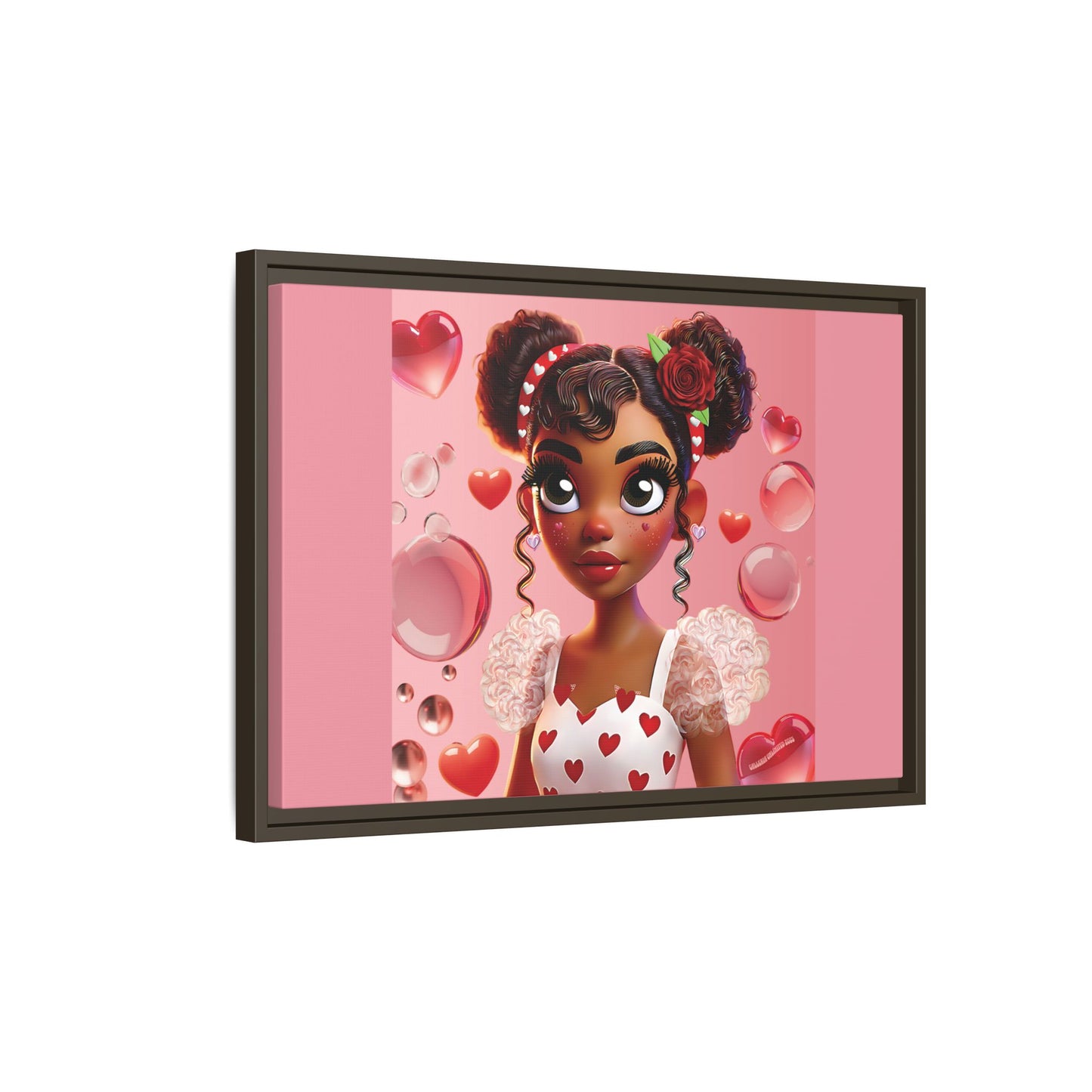 Heartbreaker Girl | Bubblegum - Canvas Print, framed matte (multiple sizes/frame colors)