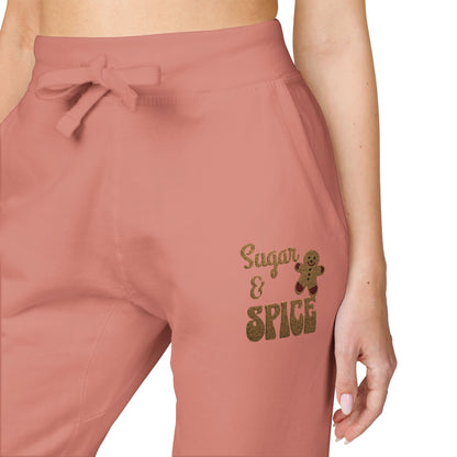 The Cozy Edit2 | Embroidered "Sugar & Spice" Fleece Lounge Joggers (multiple colors)