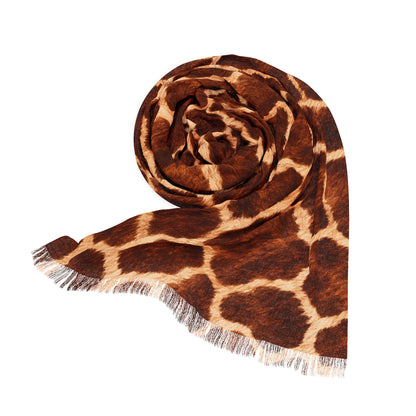 Giraffe | Giraffe Print Lightweight Scarf — Sheer Animal Print Fashion Scarf
