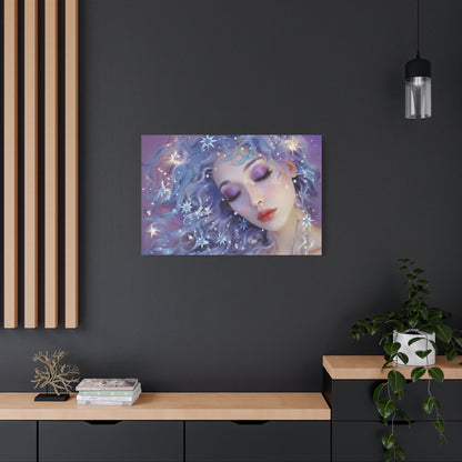 Winter Fantasy2 | Celestial Maiden Slumber Matte Canvas Print