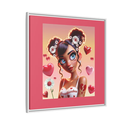 Heartbreaker 1 | Raspberry - Canvas Print, framed matte (multiple sizes/frame colors))