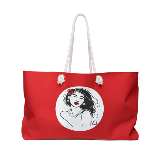 Pearls & Curls3 | Light Red - Scarlet Kiss Weekender Bag