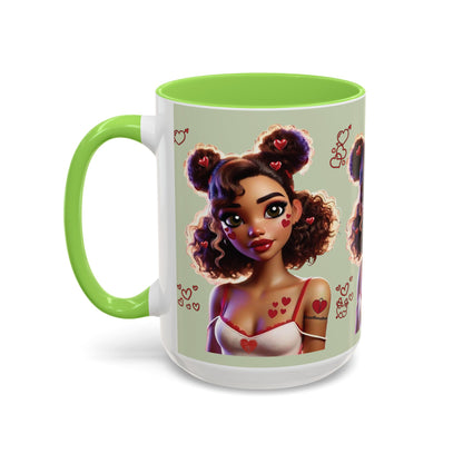Heartbreaker 2 | Kiwi - Coffee Mug, two-tone, 15 oz (multiple handle colors)