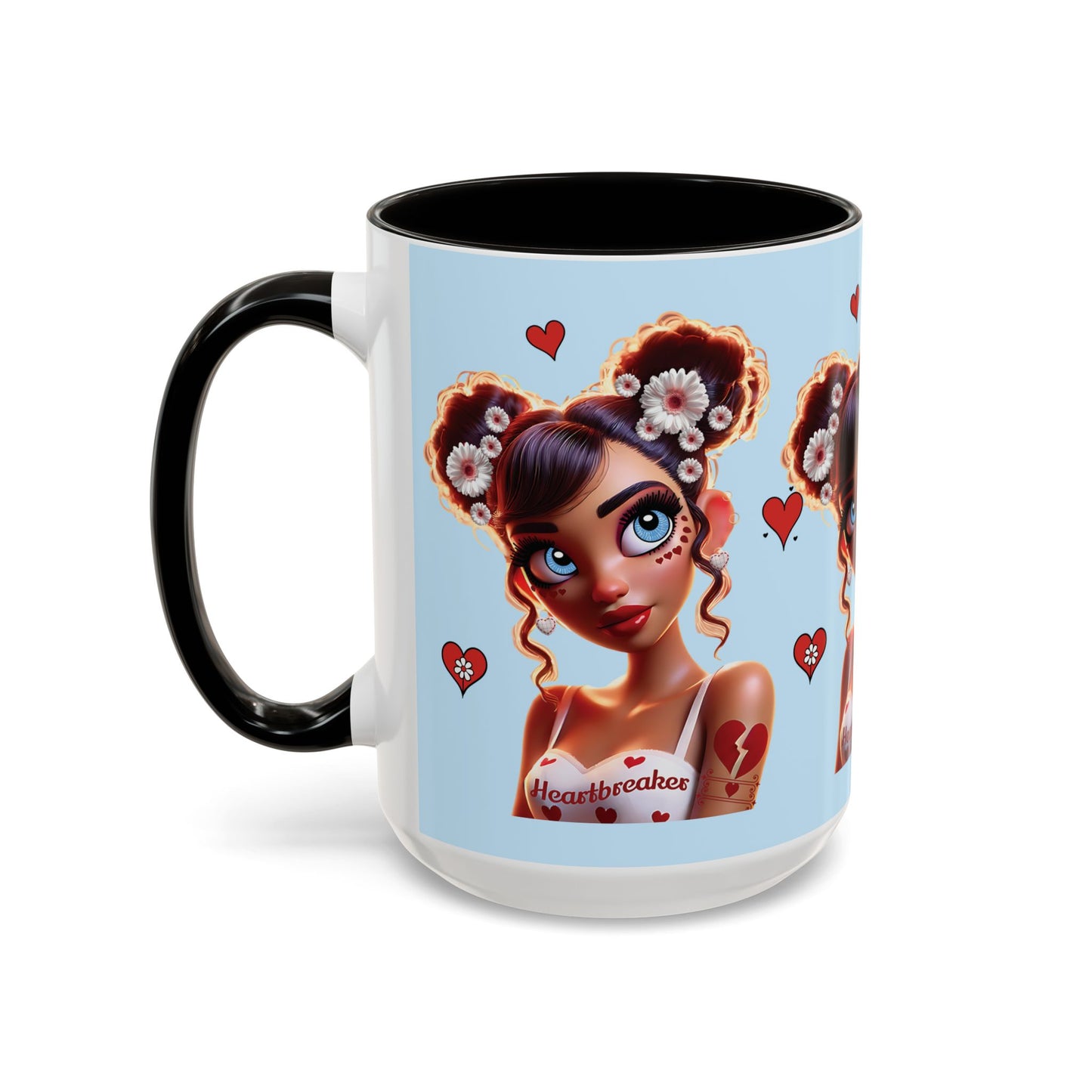 Heartbreaker 1 | Blueberry - Coffee Mug, two-tone, 15 oz (multiple handle colors)