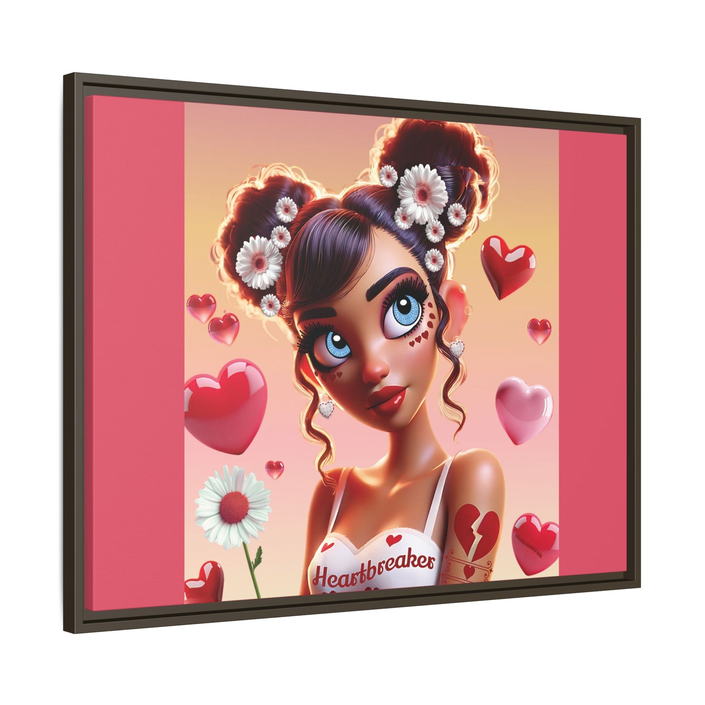 Heartbreaker 1 | Raspberry - Canvas Print, framed matte (multiple sizes/frame colors))