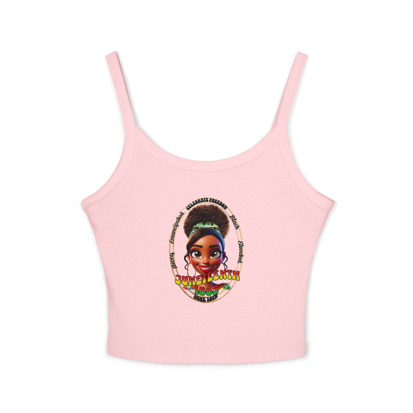 Juneteenth | Spaghetti Strap Women's Baby Tank Top (front and back design)