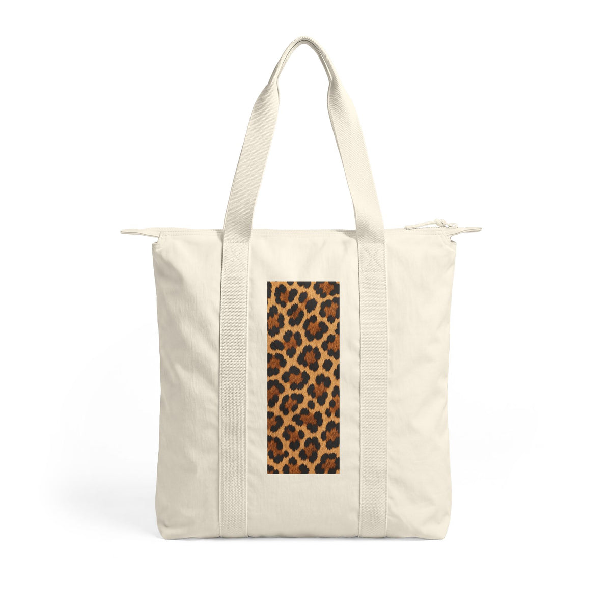 Leopard | Leopard Skin Print Nomad Tote Bag — Zip-Top Carry-All Travel Tote