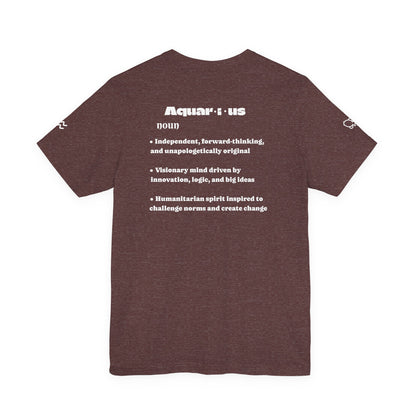 Aquarius| Word Art Graphic Tee (garnet) -- "Aquarius" Definition on Back