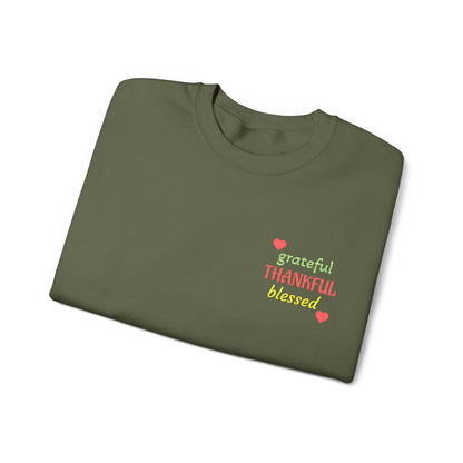 Harvest Haze 2 | Grateful, THANKFUL, Blessed Fall Crewneck Sweatshirt (dark colors)