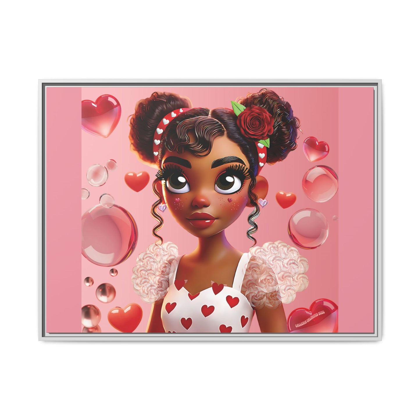 Heartbreaker Girl | Bubblegum - Canvas Print, framed matte (multiple sizes/frame colors)