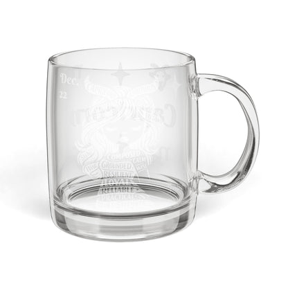 Capricorn | Engraved Glass Coffee Mug, 12.25 oz
