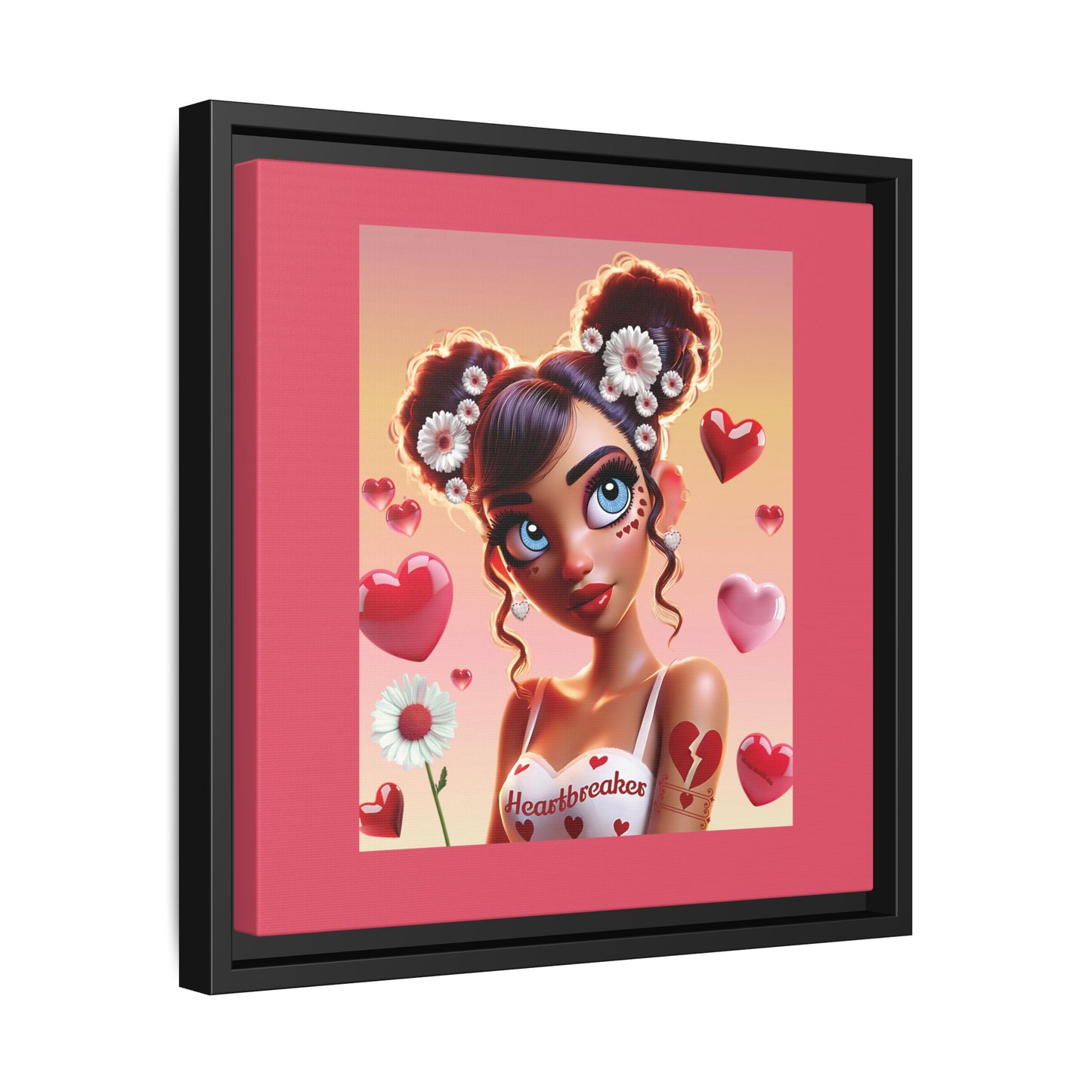 Heartbreaker 1 | Raspberry - Canvas Print, framed matte (multiple sizes/frame colors))