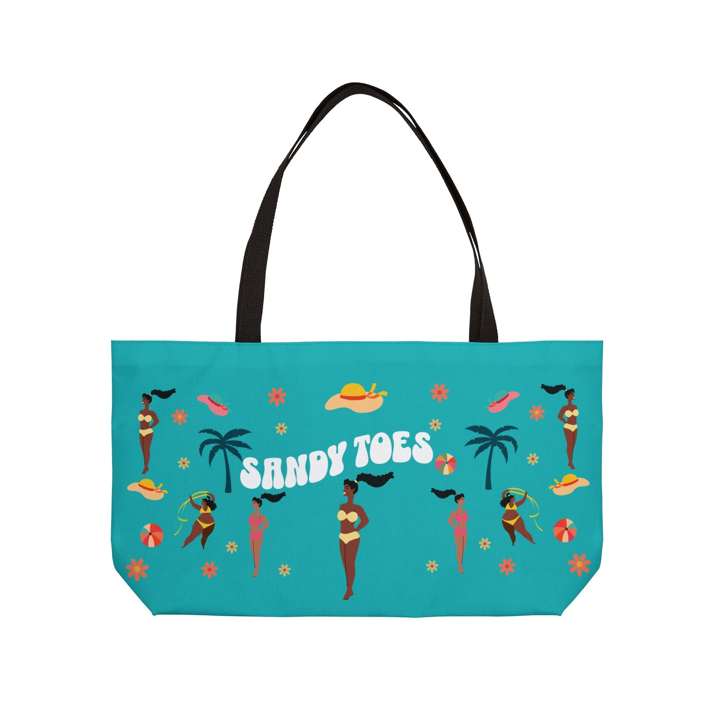 Sandy Toes | Seafoam Two-Sided Weekender Tote Bag (black girl)