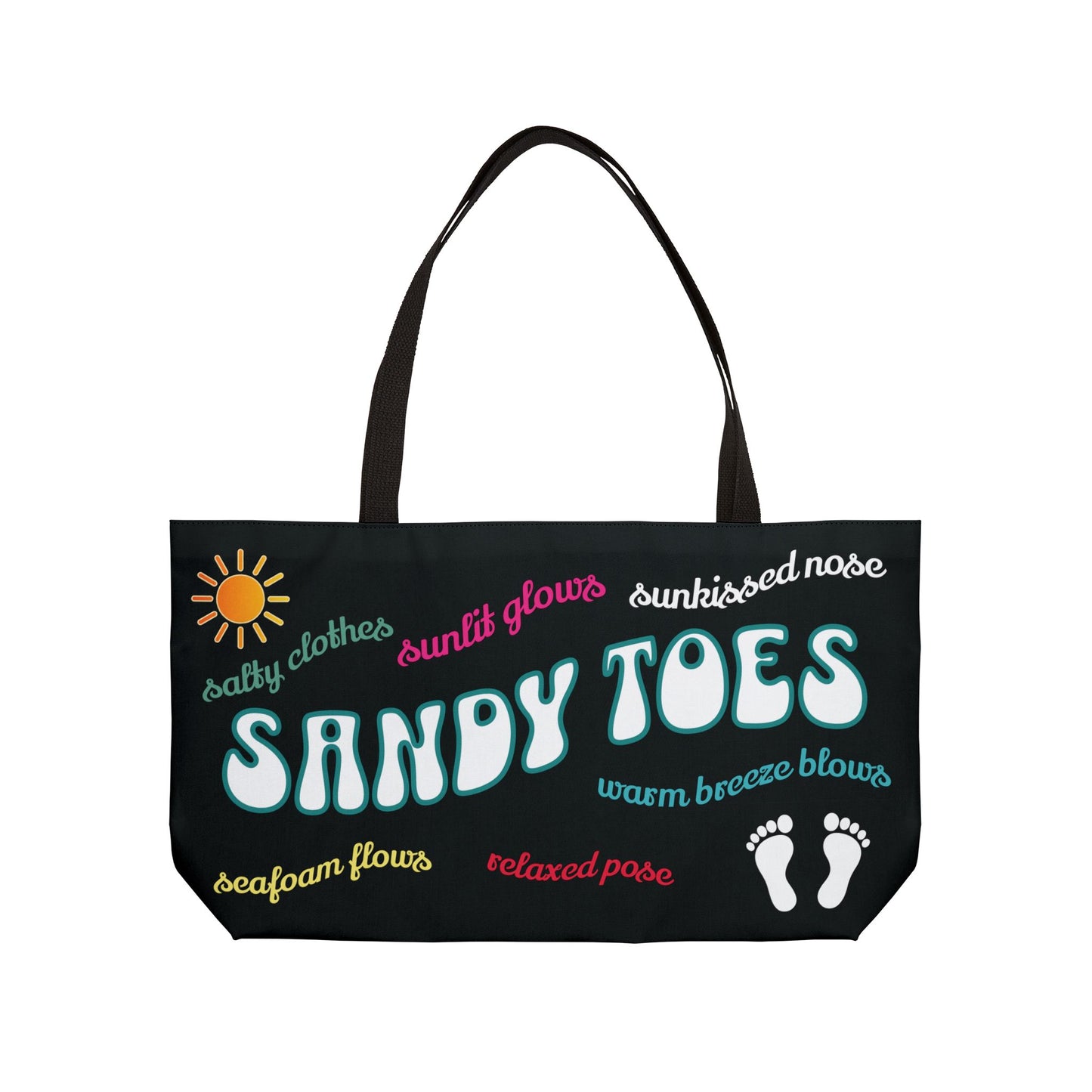 Sandy Toes | Licorice Two-Sided Sunset Palm Weekender Tote Bag