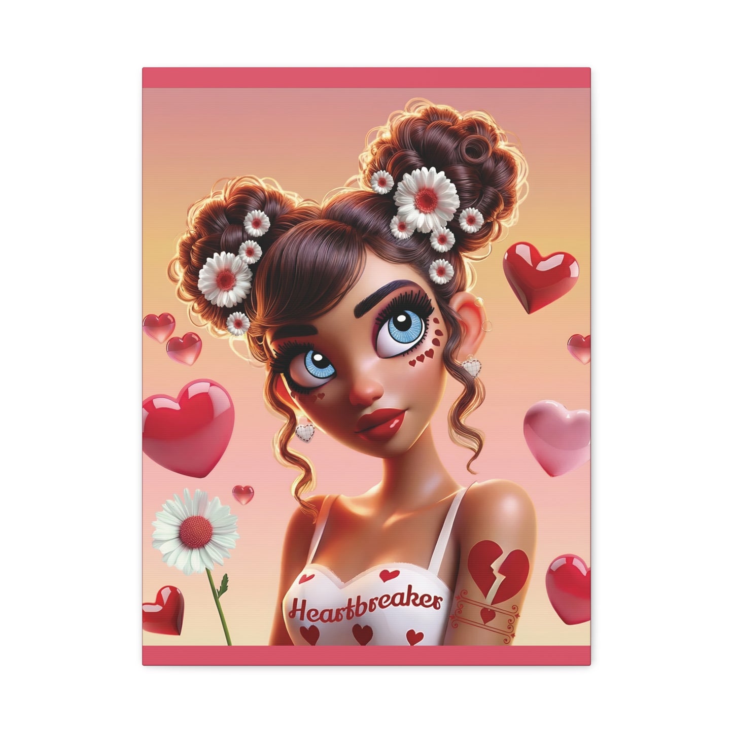 Heartbreaker 1 |Raspberry Matte Canvas Print