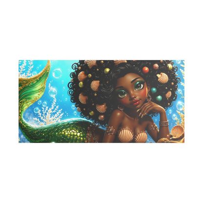 Sirens of the Gilded Sea | Blue Lagoon, Satin Stretched Canvas