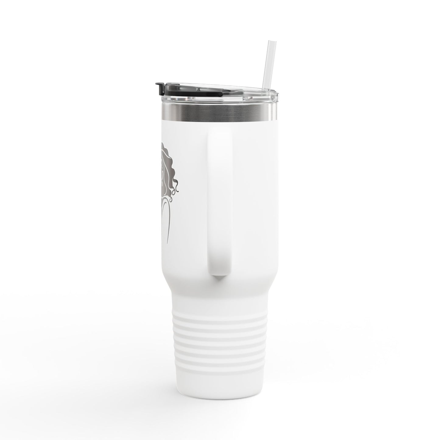 Pearls & Curls2 | Pink Pout - Insulated Travel Mug, 40oz (black or white)