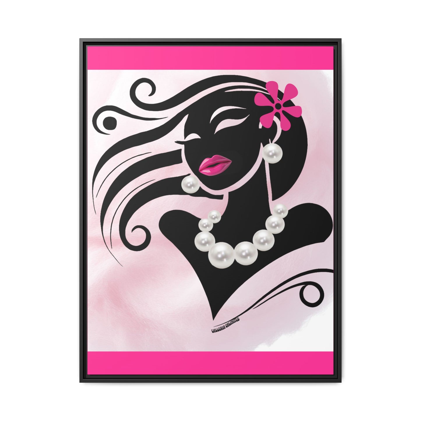 Pearls & Curls 6 | Candy Kiss Framed Matte Canvas Wall Art (black or white frame)