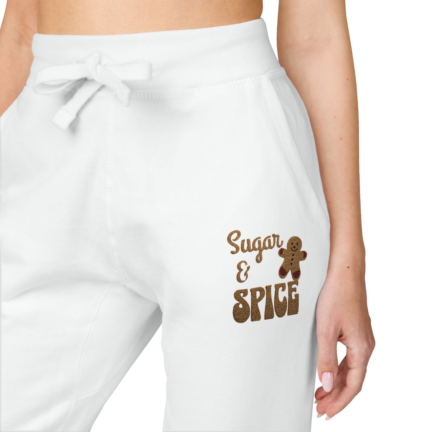 The Cozy Edit2 | Embroidered "Sugar & Spice" Fleece Lounge Joggers (multiple colors)