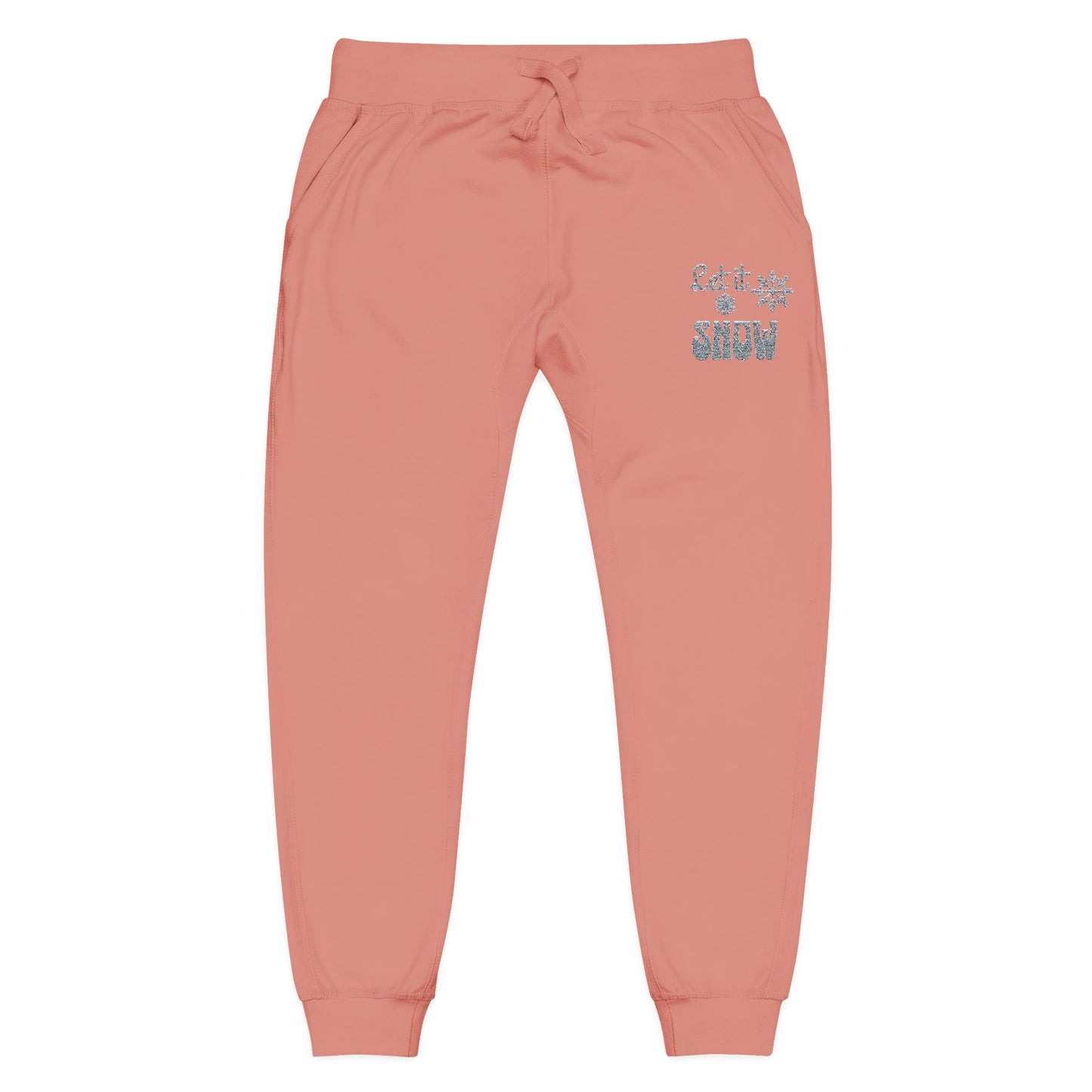 The Cozy Edit2 | Embroidered "Let It Snow" Fleece Lounge Joggers (multiple colors)