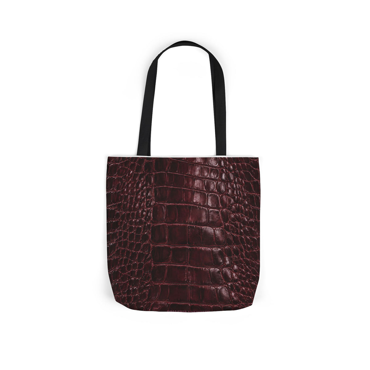 Alligator | Burgundy Print All-Over Pattern Tote Bag (non-textured printed fabric)