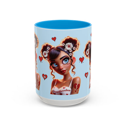 Heartbreaker 1 | Blueberry - Coffee Mug, two-tone, 15 oz (multiple handle colors)