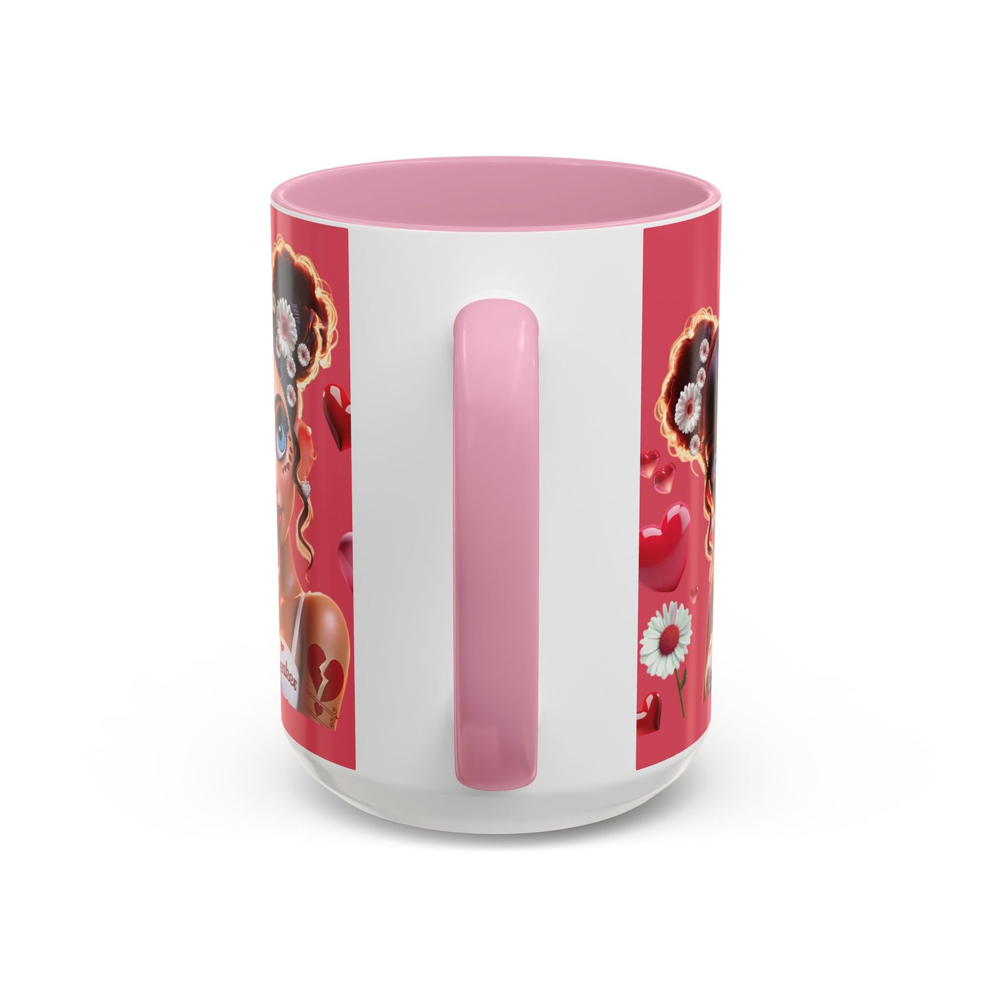 Heartbreaker 1 | Raspberry - Coffee Mug, two-tone, 15 oz (multiple handle colors)