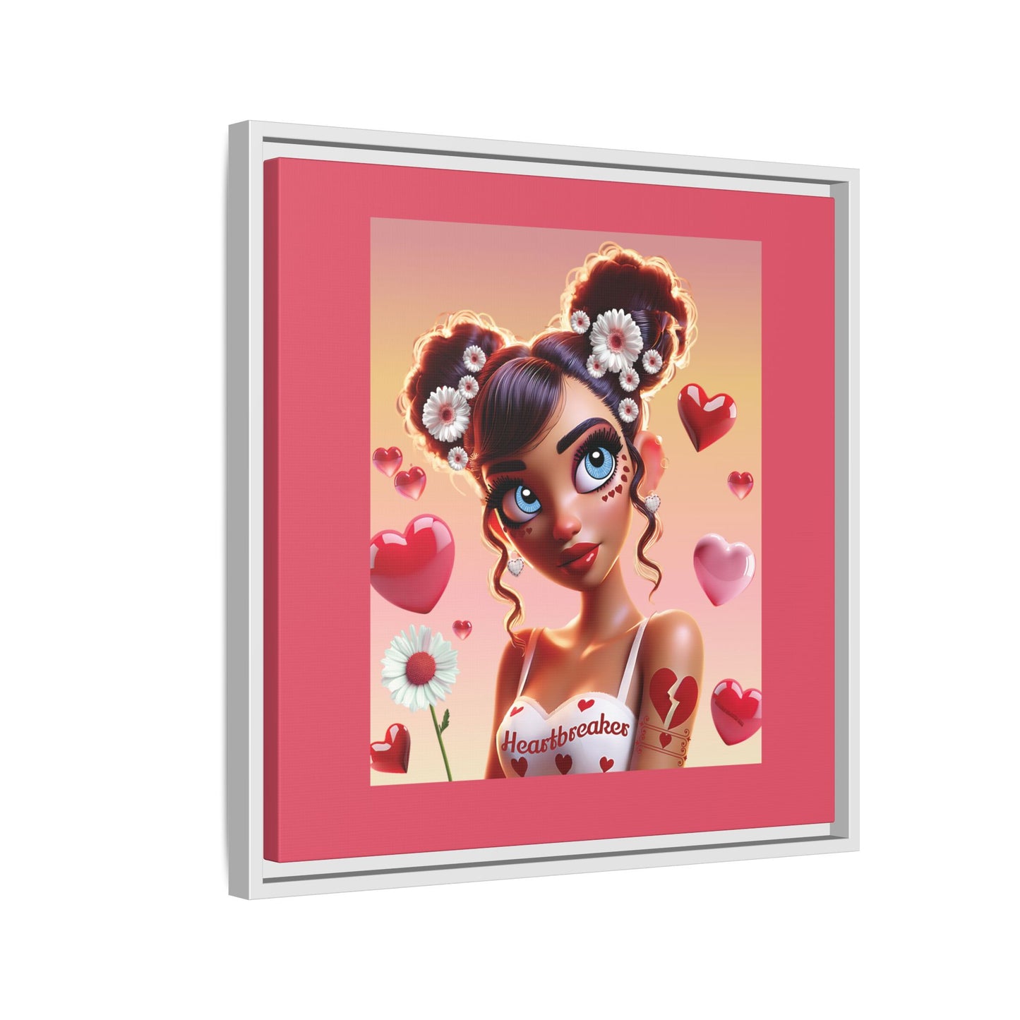 Heartbreaker 1 | Raspberry - Canvas Print, framed matte (multiple sizes/frame colors))