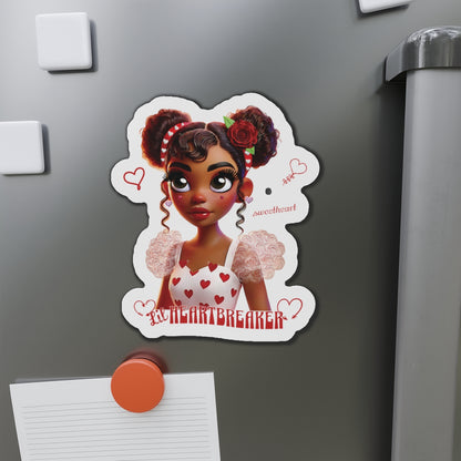 Heartbreaker Girl | Red Typography - Die-Cut Magnet