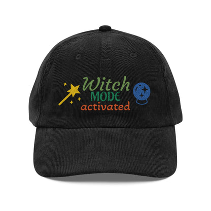 Harvest Haze | 'Witch Mode Activated' Embroidered Corduroy Cap