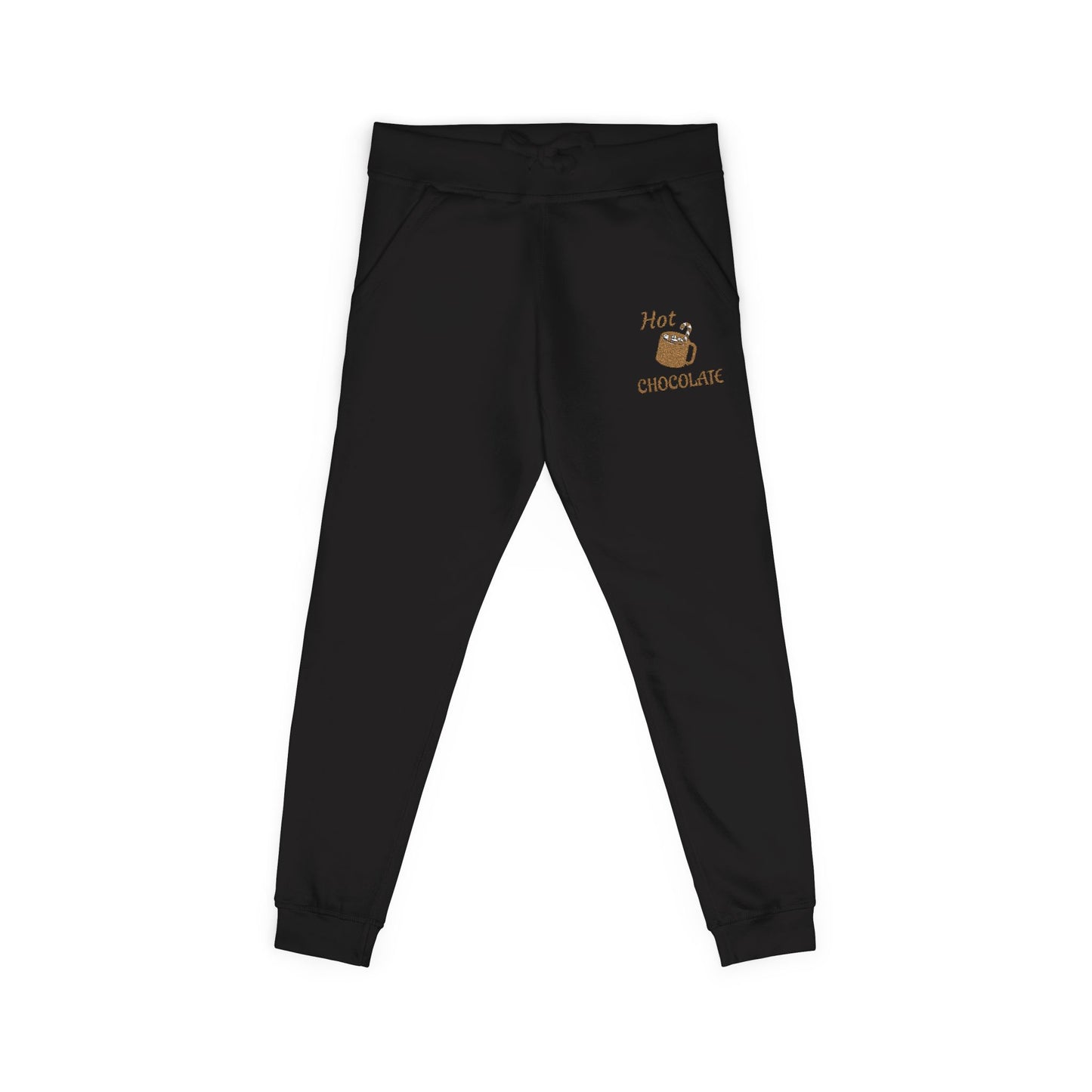 Harvest Haze | Hot Chocolate Gold Embroidered Sweatpants