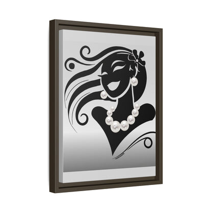 Pearls & Curls 6 | Black and White Framed Matte Canvas Wall Art (black or white frame)