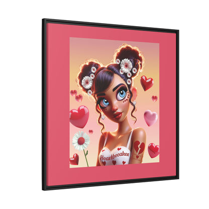 Heartbreaker 1 | Raspberry - Canvas Print, framed matte (multiple sizes/frame colors))