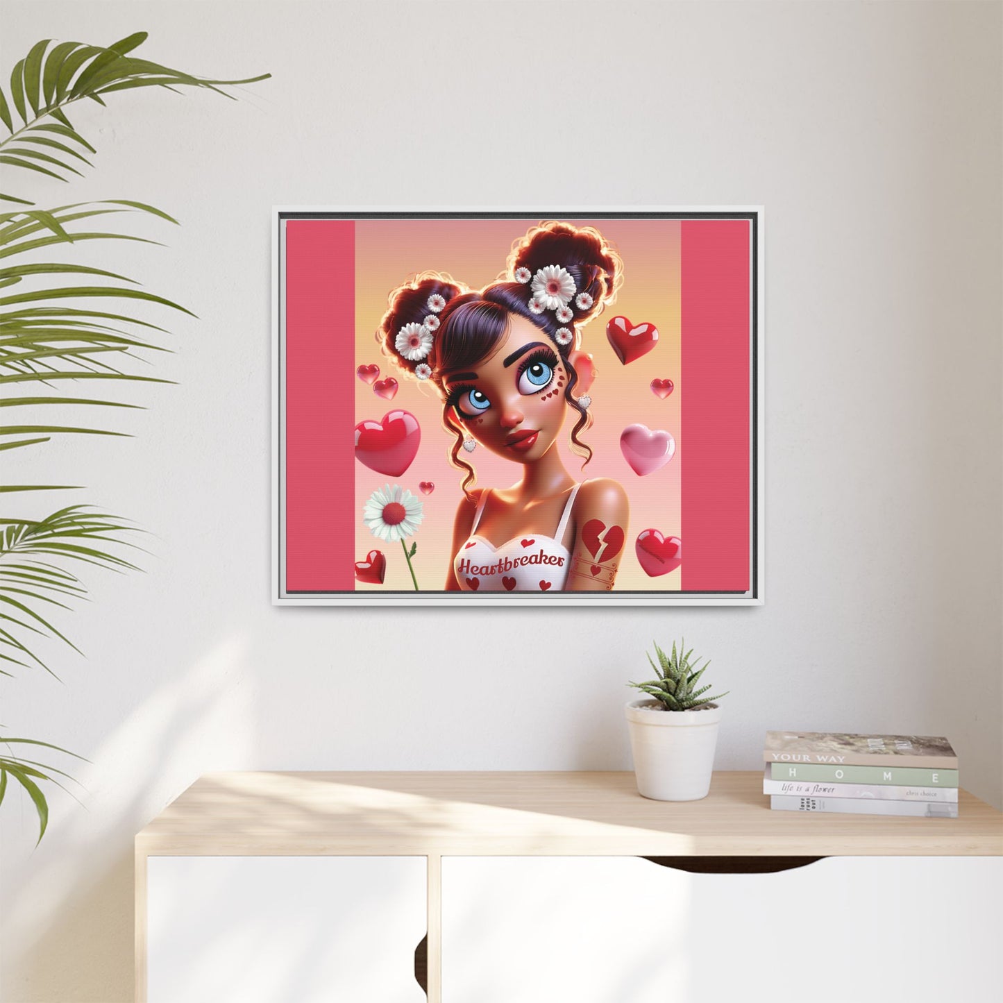 Heartbreaker 1 | Raspberry - Canvas Print, framed matte (multiple sizes/frame colors))